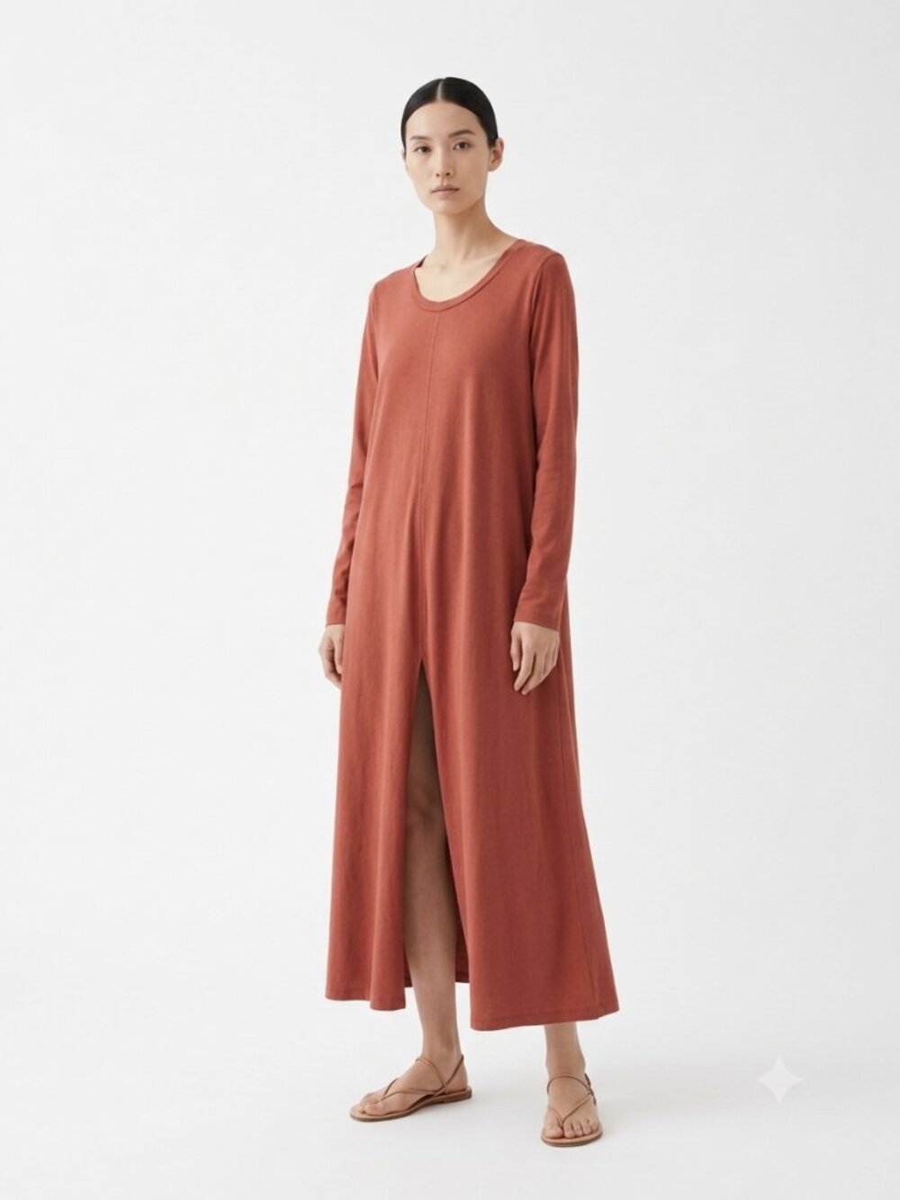 Roaman's Dress Terra Cotta Shift Minimalist Lagenlook Festival 14/16